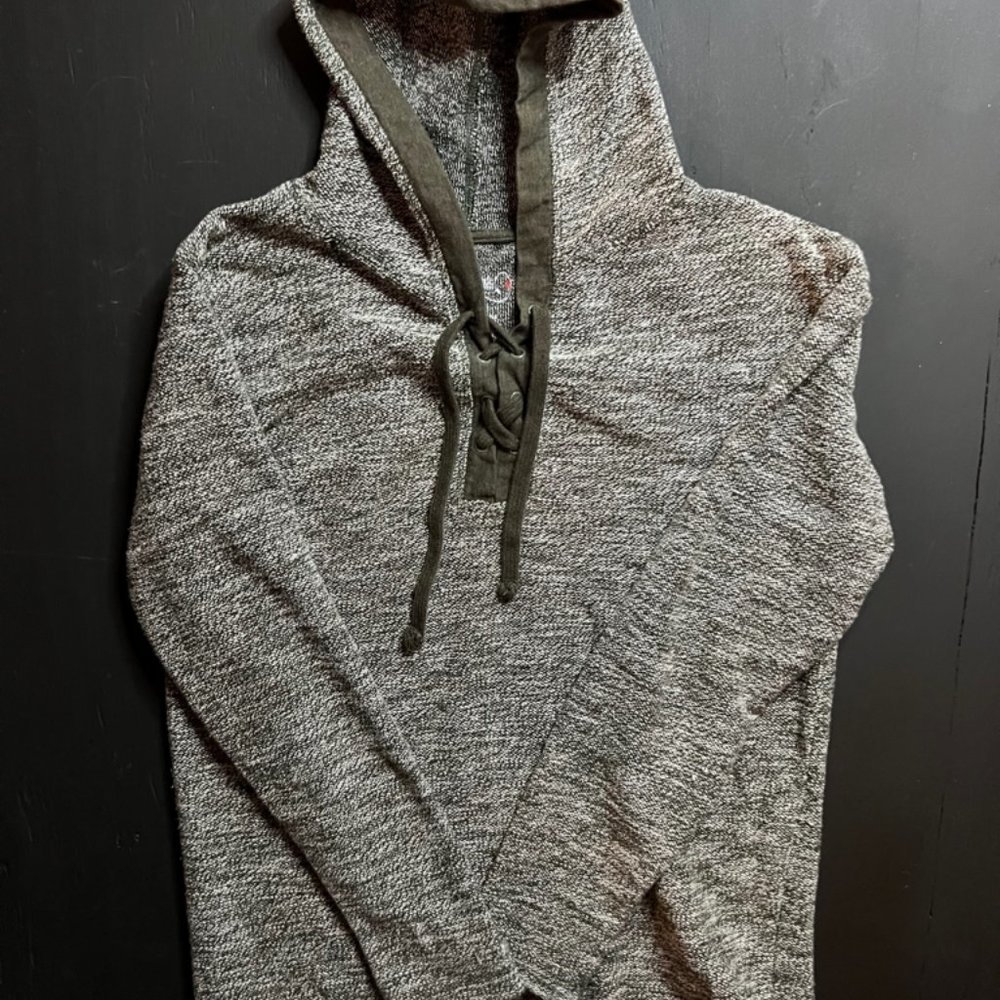 Canyon Guide Outfitters Men SM‎ Heather Olive Green Hensley Tie Pullover Hoodie